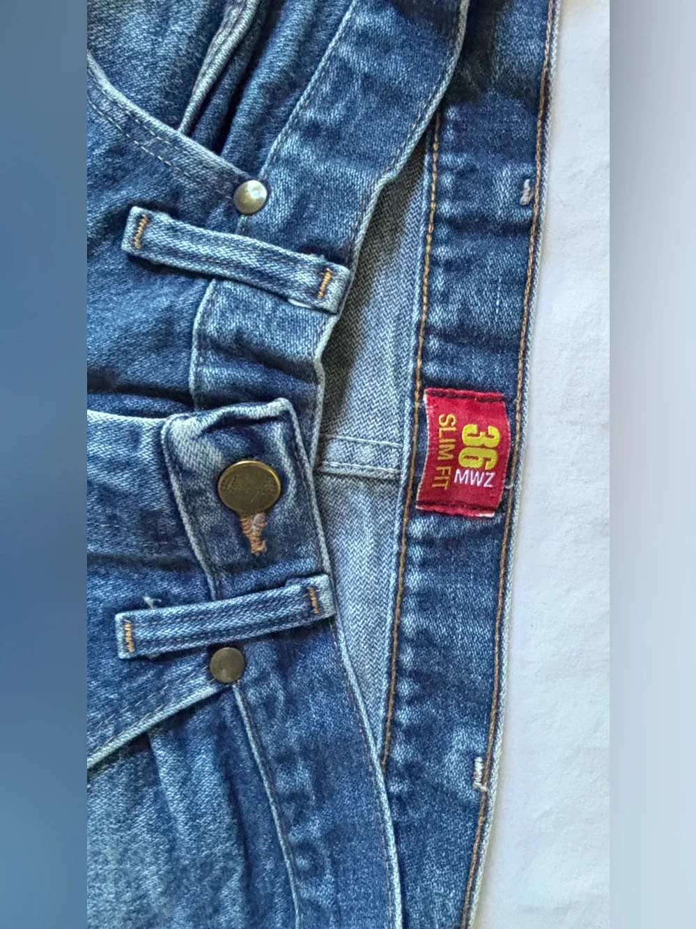 Vintage Wrangler 36MWZ Slim Fit Jeans Men’s 30x30 Blue Made in Mexico USA Fabric